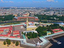 Вид на Заячий остров из вертолёта